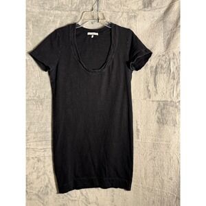 Standard James Perse Black U-Neck Short Sleeve T-Shirt Dress Size 1‎